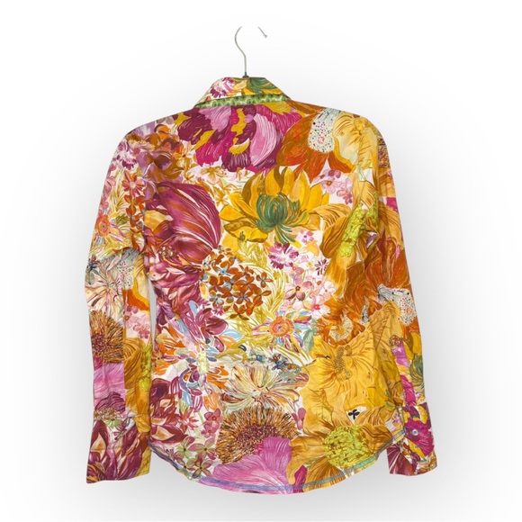 Georg Roth LA Bright Floral Print Shirt XS Resortwear Boho Statement Top - Picture 2 of 6